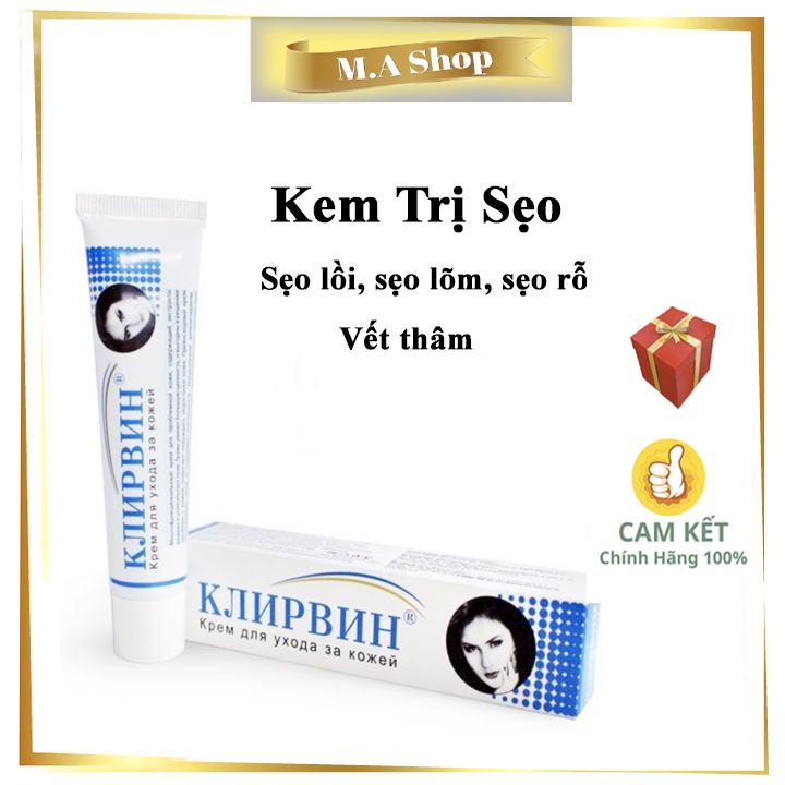 Kem sẹo Nga Klirvin giúp mờ sẹo lồi - sẹo lõm - sẹo rỗ - mờ thâm - 25gr giá rẻ/giá tốt