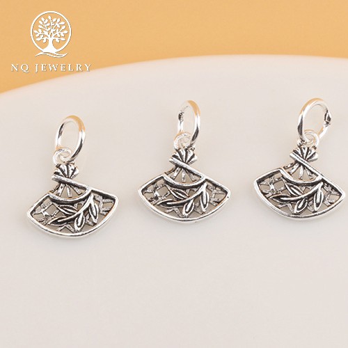 Charm bạc họa tiết cánh quạt treo - NQ Jewelry