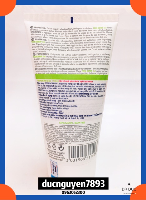 GEL RỬA MẶT TEEN DERM GEL ISIS 150ml