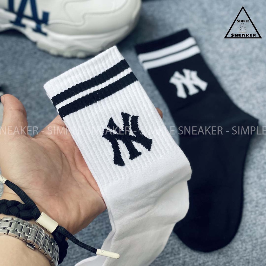 Vớ Cổ Cao Hàn Quốc NY 3 Màu 💙FREESHIP💙 Tất Cổ Cao Phối Giày - Newyork Yankee Sọc Ngang Hàng Cao Cấp