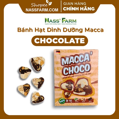 [BÁNH TRÁI TIM] Bánh quy dinh dưỡng giàu chất xơ hạt Mắc ca kết hợp Chocolate -  Hộp 70G