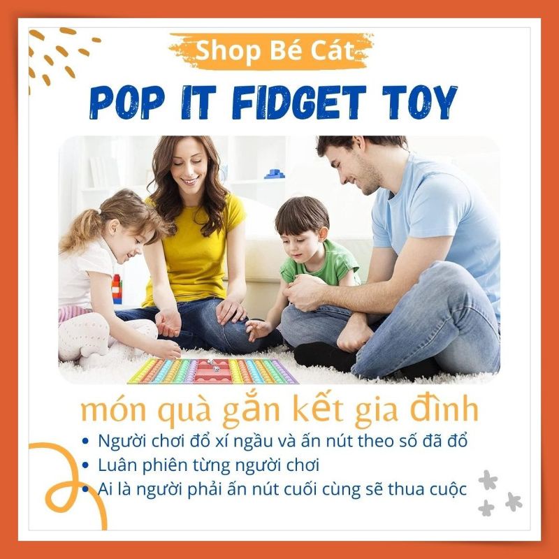 Đồ Chơi Fidget Pop It Bấm Bóng Cầu Vồng Rainbow Cao Cấp Silicon Chính Hãng Dày Đẹp Vân Nổi Thư Giãn Xả Stress Shop BÉCÁT