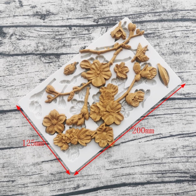 Khuôn silicon hoa mai size đại dùng trang trí bánh