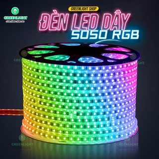 Đèn LED Dây Đổi Màu 5050 RGB 220V loại tốt chuyển đổi màu remote IP68 dùng ngoài trời, chưa có nguồn