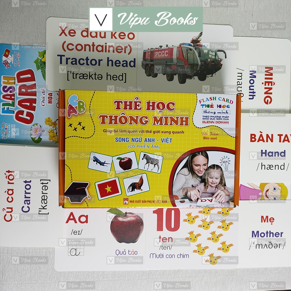Thẻ Học Thông Minh 18 Chủ Đề Loại To (A6) Song Ngữ Tiếng Anh - Chuẩn Glenn Doman Flashcard Cho Bé Từ 0-6 Tuổi Nhận Biết
