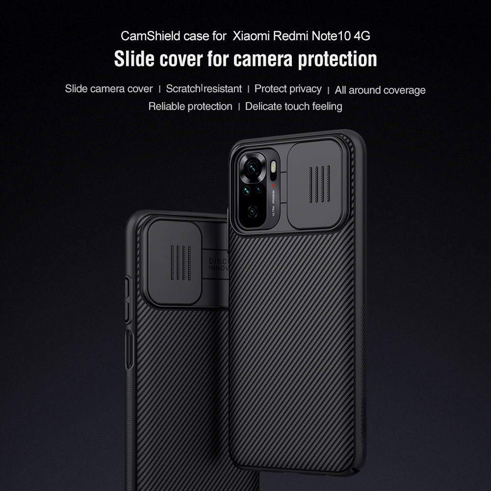 Ốp lưng Nillkin CamShield Bằng PC Cứng Có Nắp Trượt Bảo Vệ Camera Cho Xiaomi Redmi Note 10 Pro / Note 10