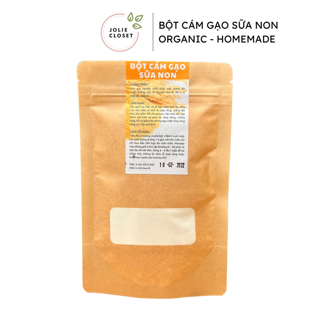 Bột cám gạo sữa non tự nhiên tắm trắng, dưỡng da, tẩy tế bào chết homemade