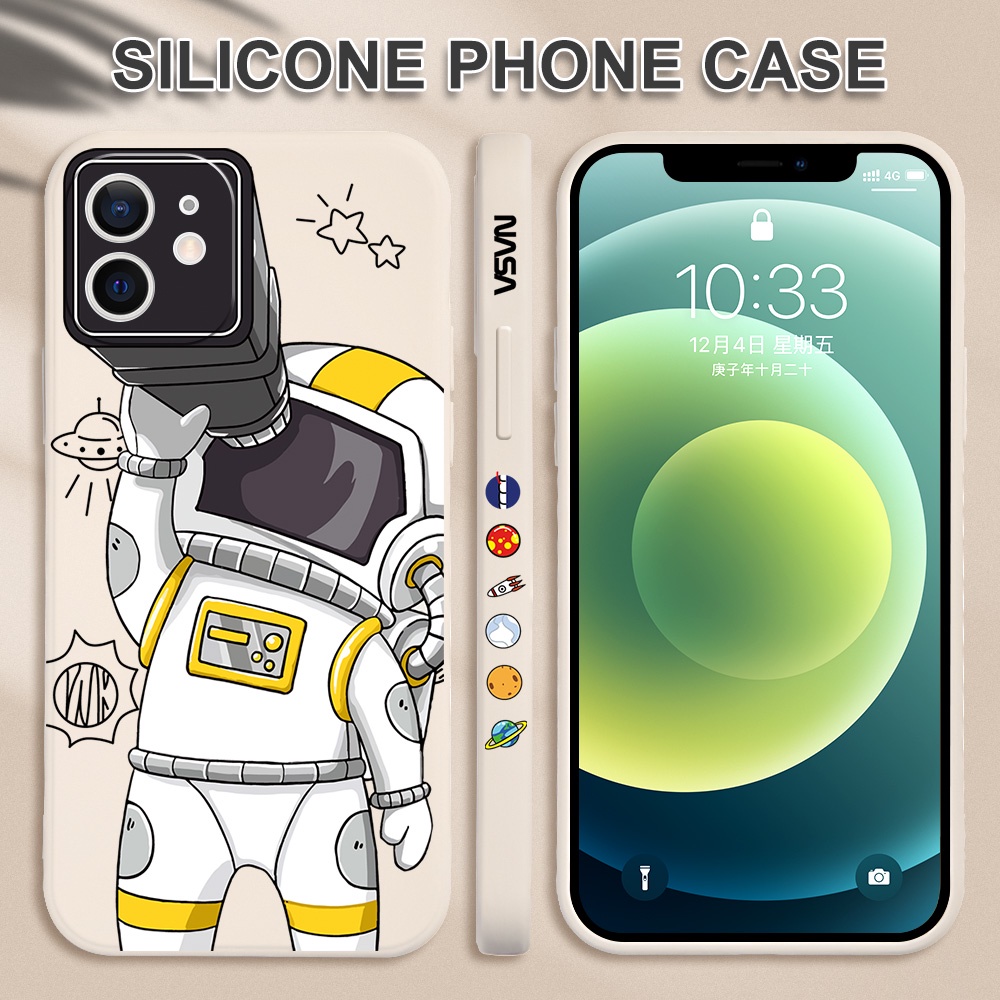 Ốp điện thoại dẻo in hình phi hành gia NASA Cho Compatible for iPhone 7 8 Plus 13 11 12 Pro Max XS MAX X iPhone 6S 6 Plus SE 2020