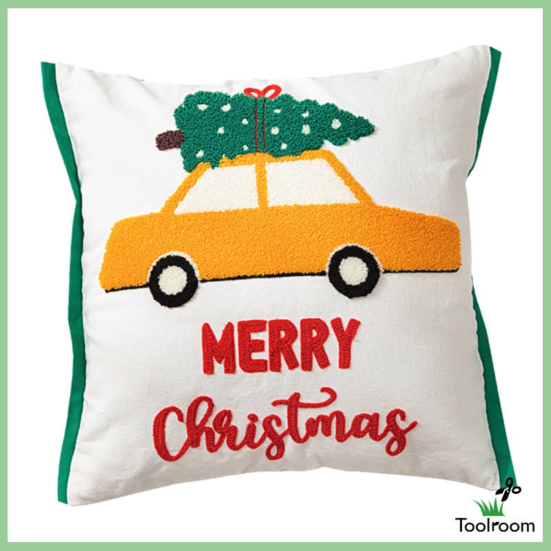 Vỏ Gối Vuông Họa Tiết Giáng Sinh Trang Trí Nhà Cửa