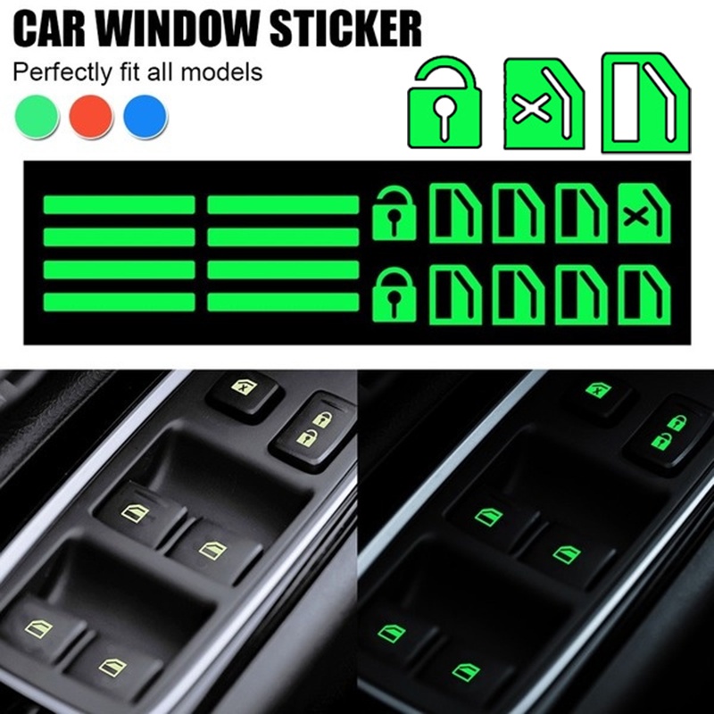 Sticker Dạ Quang Dán Công Tắc Cửa Sổ Xe Hơi An Toàn Vào Ban Đêm