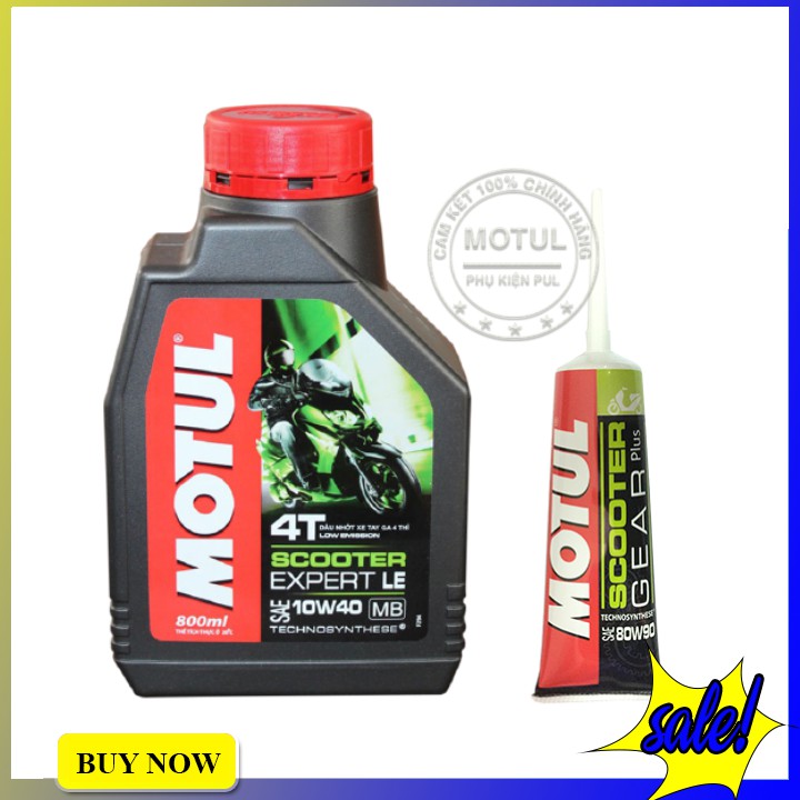 Nhớt xe tay ga Motul Scooter Expert 4T 10W40 le 800ml + nhớt hộp số Motul Gear Plus 120ml