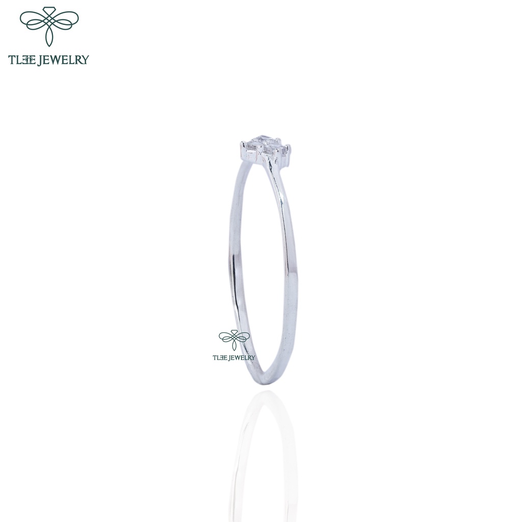 Nhẫn bạc nữ TLEE tim tiny mảnh đính đá lấp lánh TleeJewelry A0126