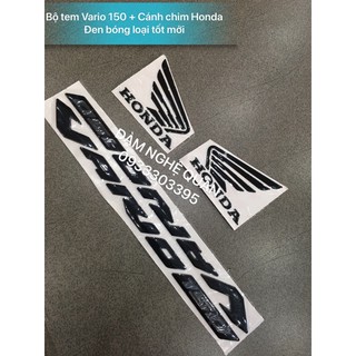 Bộ tem Vario150 + tem cánh chim Honda màu đen bóng loại tốt mới 100% 💰 140,000 VND / 1 bộ 4 miếng