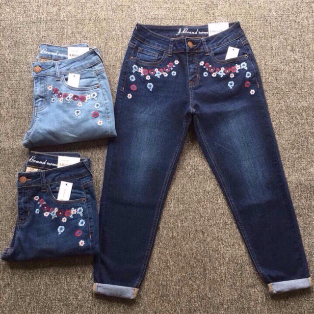 QUẦN JEANS NỮ THÊU HOA - hàng XUẤT KHẨU