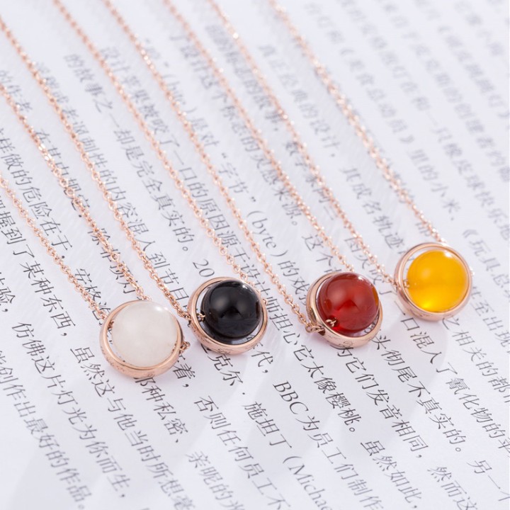 Dây Chuyền Trái Châu Nhiều Màu Titan Không Đen TT 1311