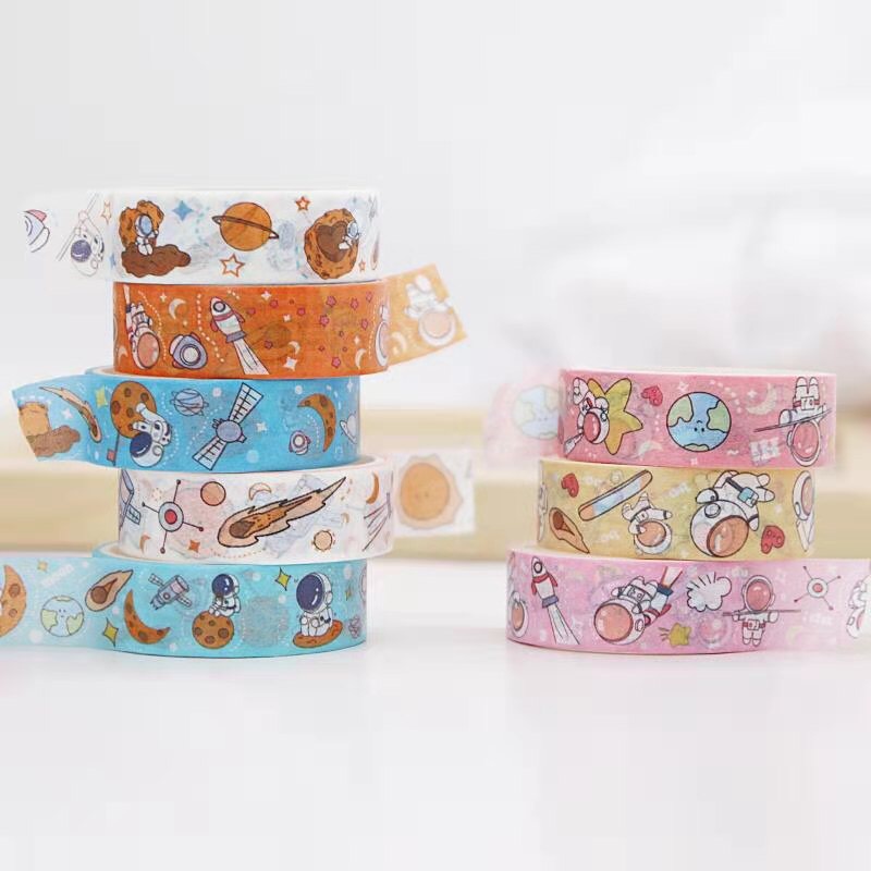 Washi tape trang trí sổ còng, sổ Bullet Journal │ 4 màu giấy thường │ 1 cuộn 0.9cm x 3m │ Xem thêm ở phần MÔ TẢ SẢN PHẨM