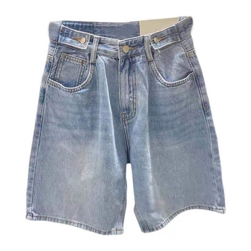 Quần Short Denim Ống Rộng Lưng Cao Thời Trang Mới Cho Nữ