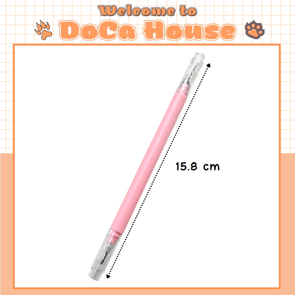 Bút gel mực đen + dao cắt sticker washi tape 2 đầu, bút unbox màu pastel đơn giản dễ thương