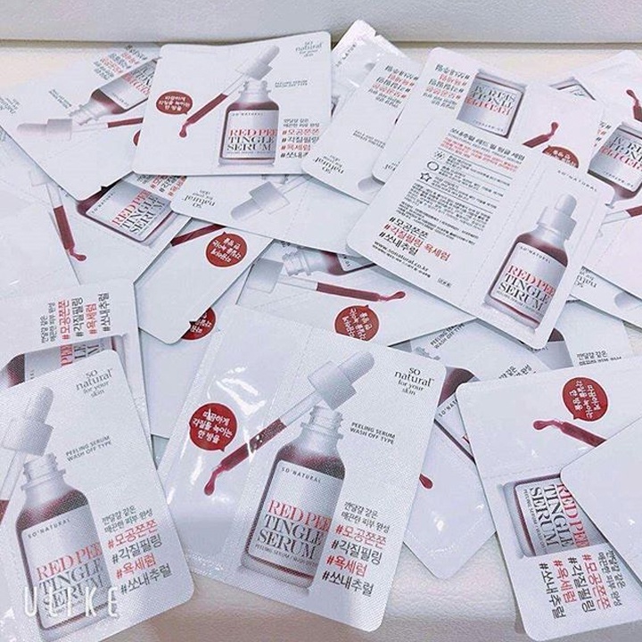 Red Peel Tingle Serum Sample, Peel Da Sinh Học So Natural Giúp Thay Da Lão Hóa Cải Thiện Da Trắng Sáng Gói 2.5ml