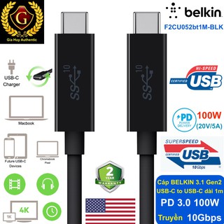CÁP USB 3.1 GEN 2 TYPE-C TO USB-C BELKIN F2CU052BT1M
