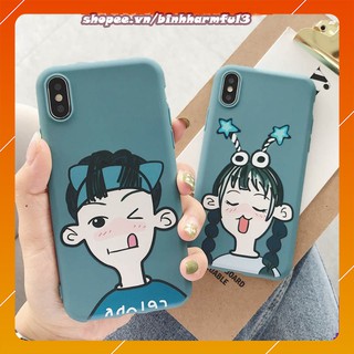Freeship! ốp cặp đôi cô gái, cậu bé tinh nghịch le lưỡi có size iphone samsung o.p.p.o x.i.a.o.m.im