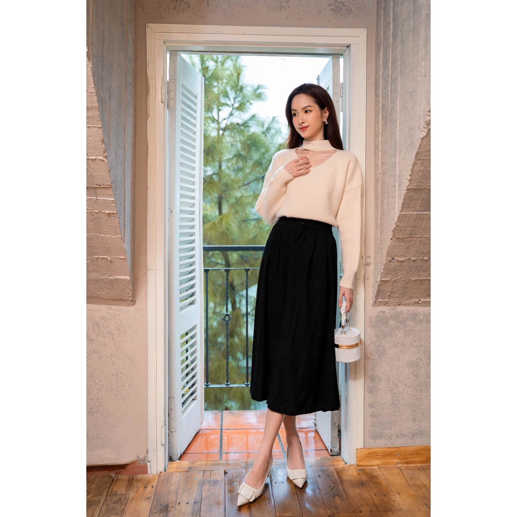 Len gân cổ V choker tay bo gân TIINSTORE G21140 | BigBuy360 - bigbuy360.vn