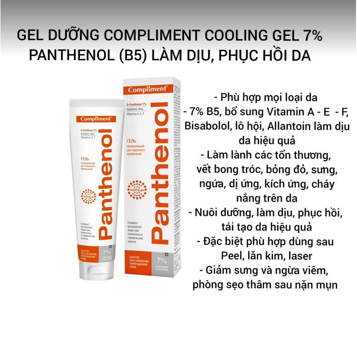 GEl DƯỠNG PANTHENOL B5 COMPLIMENT phục hồi da