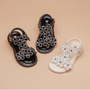 Dép sandal bé gái size 26-36 đính cườm hoa dễ thương