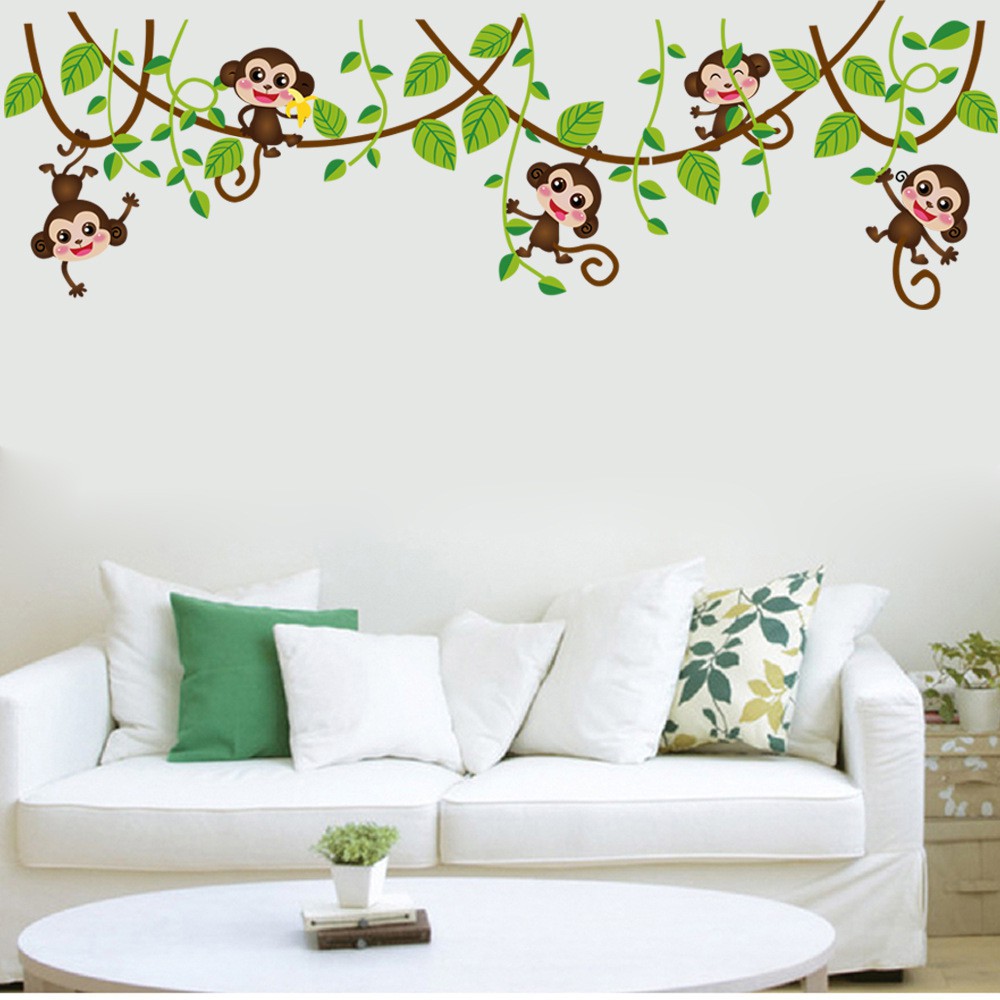 Decal dán tường hình động vật đáng yêu cho bé, tranh trang trí decor phòng nhiều mẫu lựa chọn - Mẫu 1