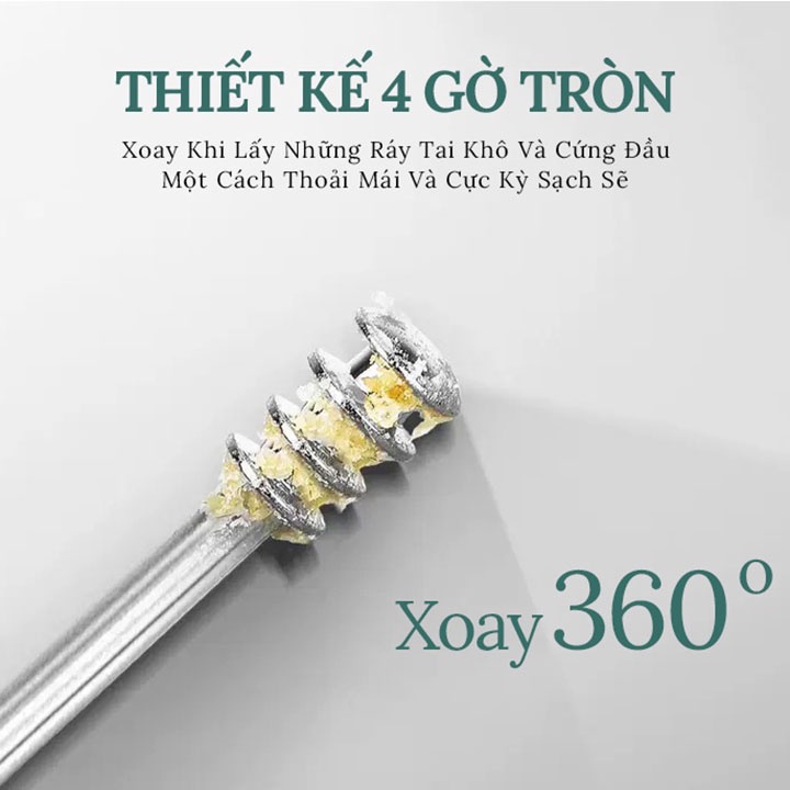 Bộ dụng cụ lấy dáy tai inox 6 món - Bộ lấy ráy tai thép không rỉ 6 món
