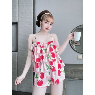 Bộ đùi lụa latin 4 tầng hoạ tiết siêu xinh (MS : D22)