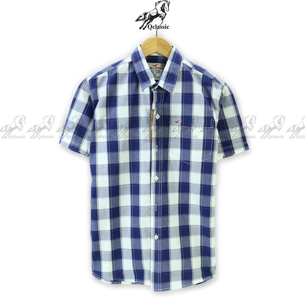 Áo sơ mi nam 3 màu vải cotton caro nhỏ kẻ sọc Qclassic dáng ngắn màu đẹp caro cơ bản