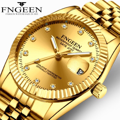 [TẶNG TOOL THAY DÂY] Đồng Hồ Nam Chính Hãng FnGeen 3 KIM, máy Nhật DÂY THÉP KHÔNG GỈ