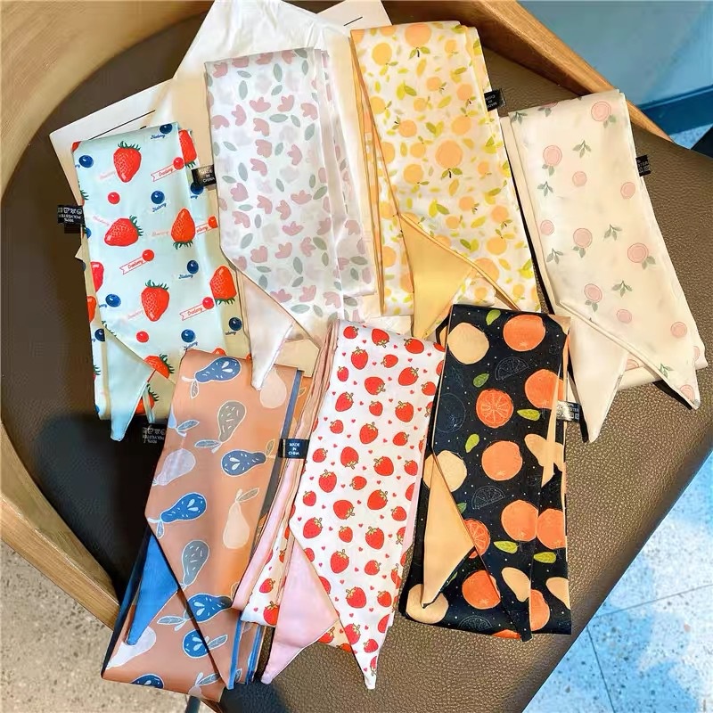 Băng Đô Vải Satin Dáng Dài Thắt Nơ Kiểu Vintage Pháp Dễ Thương