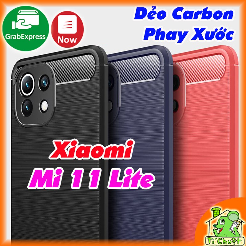 [Ảnh Thật] Ốp Lưng Xiaomi Mi 11 Lite 4G/5G Dẻo Carbon Phay Xước Chống Sốc