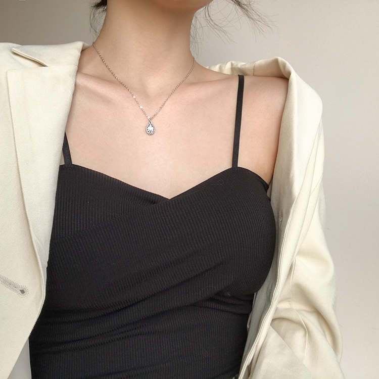 Áo Hai Dây Cổ Vuông Trơn Màu Xinh Xắn Dành Cho Nữ 32918