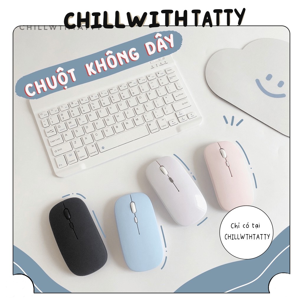 Chuột không dây siêu mỏng nhẹ kết nối Bluetooth, Chip USB 2in1 - Hỗ trợ kết nối Laptop/PC/Ipad/máy tính bảng/ điện thoại