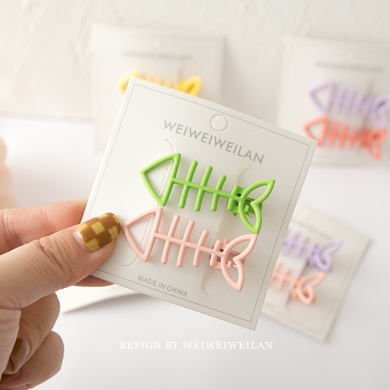 [Màu Sắc Ngẫu Nhiên] Kẹp Tóc Hình Xương Cá Màu Sắc Ngọt Ngào Phụ Kiện Thời Trang Cho Nữ AB030