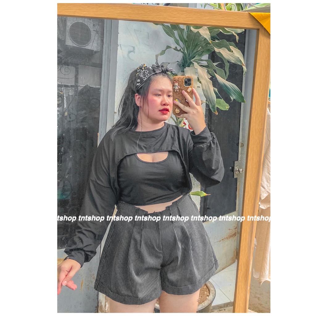 SET ÁO BA LỖ + ÁO KHOÁC TAY DÀI [ TNT Shop Bigsize 60kg - 90kg ] Ảnh thật 100% | BigBuy360 - bigbuy360.vn