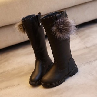 Q123 giầy boot cao cổ cho bé gái đính lông siêu xinh