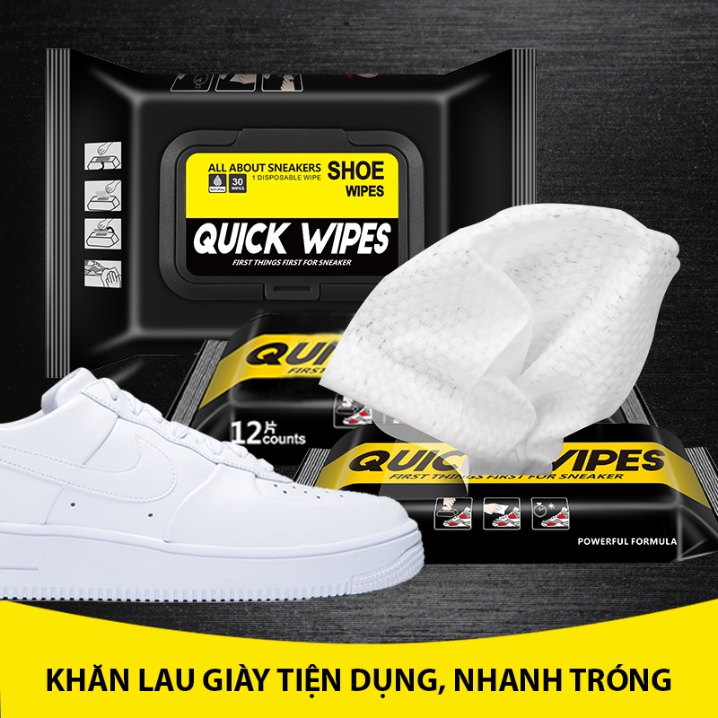 Combo Bộ kit vệ sinh giày Sneaker Cleaning 150ml và 12 khăn lau giày Quick Wipes