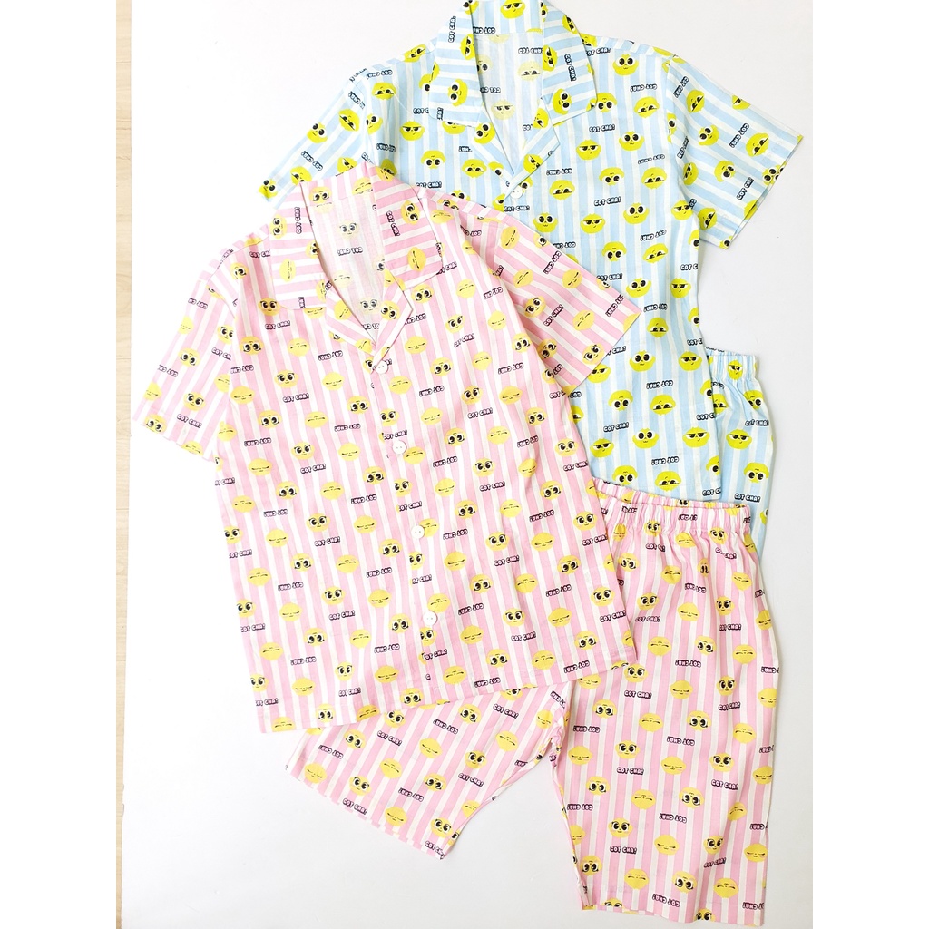 Bộ Pijama xuất Hàn hình mặt cười (18-47kg)