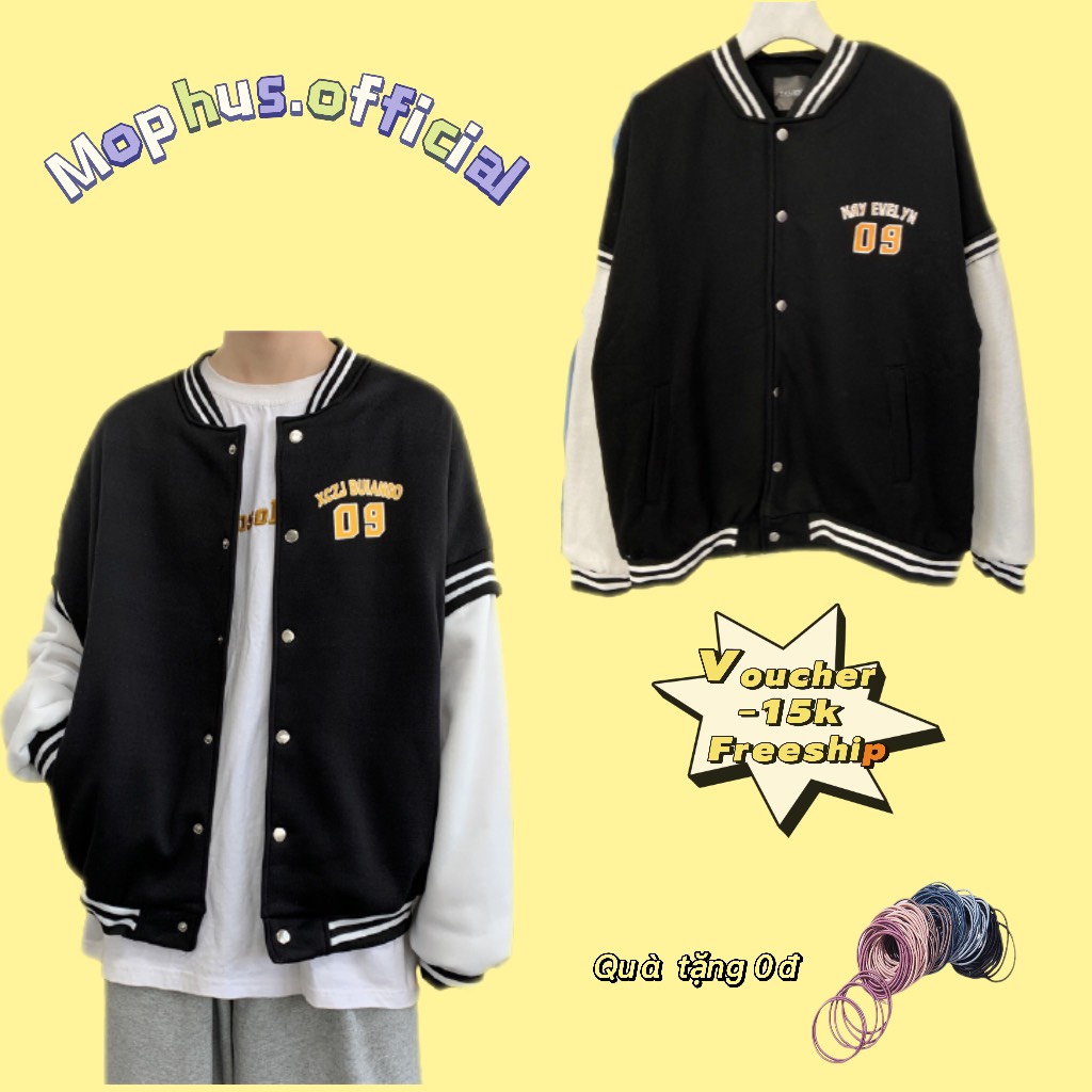 Áo bomber nam Mophus chất nỉ tàu dày kiểu dáng unisex phối hoodie MB001P2