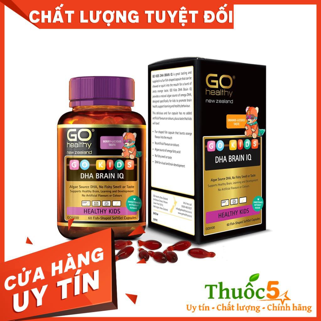 Viên Nang Bổ Sung DHA Go Kids DHA Brain IQ Hỗ Trợ Nâng Cao Sức Đề Kháng, Phát Triển Trí Não Cho Bé Hộp 60 Viên