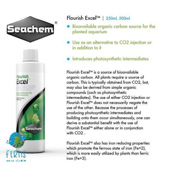 SEACHEM FLOURISH EXCEL cung cấp co2, ức chế rêu hại