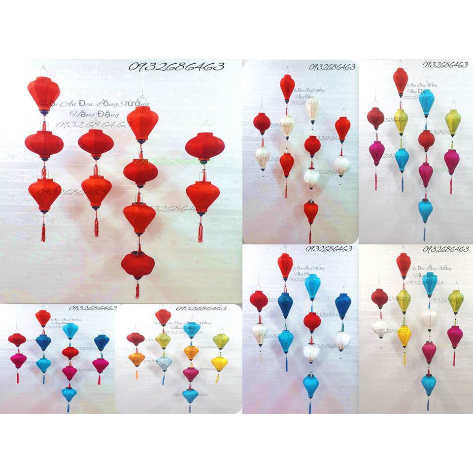 Combo 11 đèn lồng hội an size 20cm trang trí