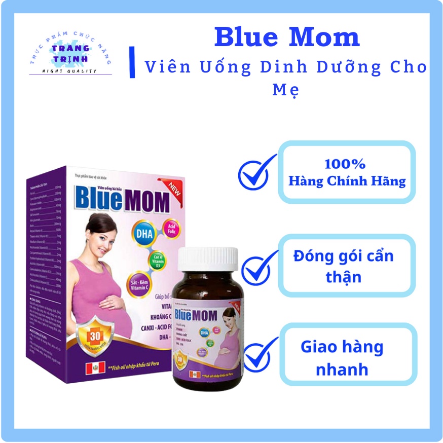 Viên Uống Dinh Dưỡng Bà Bầu Blue Mom Medistar Hộp 30 Viên Nang .