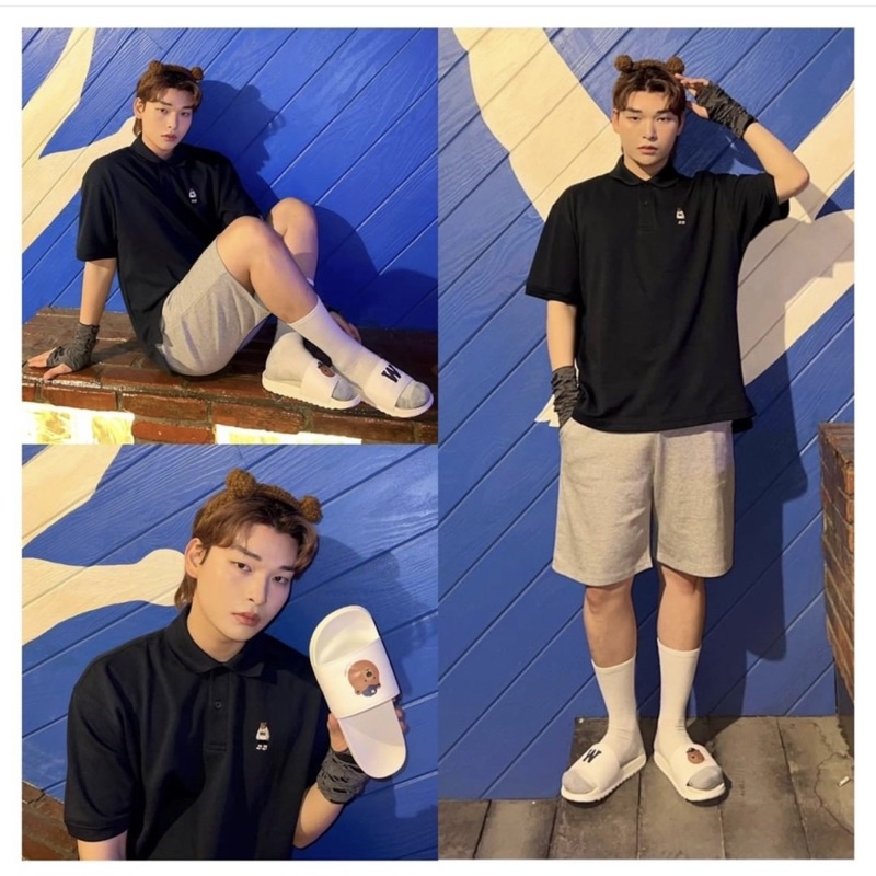 Dép WHOAU Quai Ngang Gấu Trắng Chính Hãng