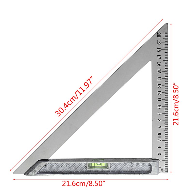 Thước Đo Góc Tam Giác 90 ° 200mm Bằng Hợp Kim Cho Thợ Mộc