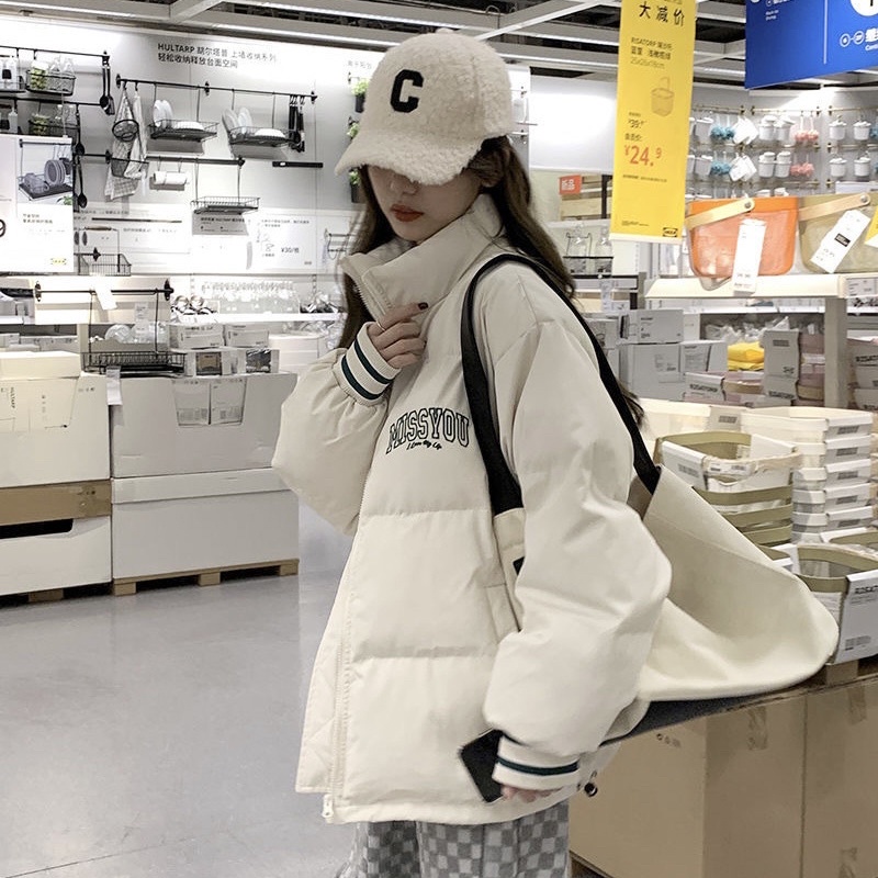 Áo khoác phao cổ đứng cá tính, áo bomber phao đại hàn phong cách unisex